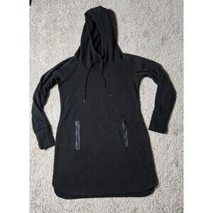 Athleta Cozy Karma Hoodie Sweatshirt Dress Black Size Medium